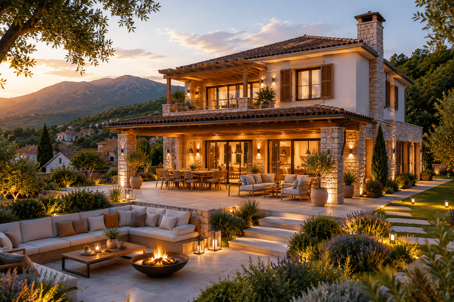 A contemporary family house in Montenegro with large glazing and a terrace