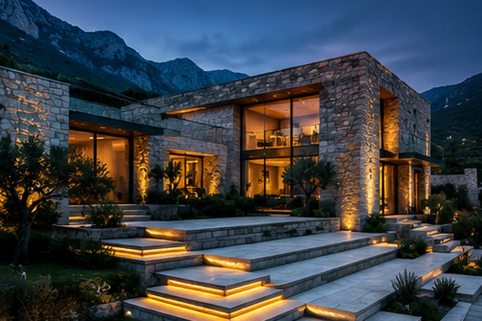 A villa in Montenegro with a pool and a view of the Adriatic Sea